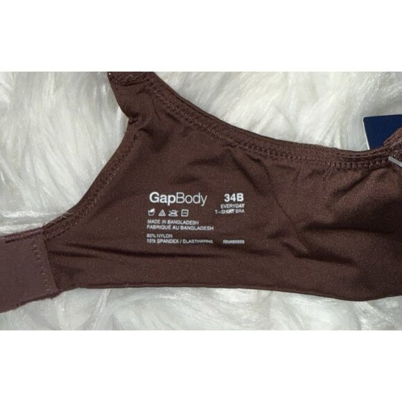 Gap Body Everyday T-Shirt Bra Lined Underwire Womens 34B Brown New Nwt - Picture 6 of 6